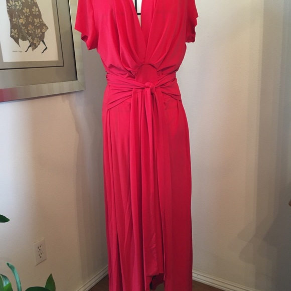 Michael Kors womens red semi formal maxi wrap dress. Size 2x - Picture 7 of 14
